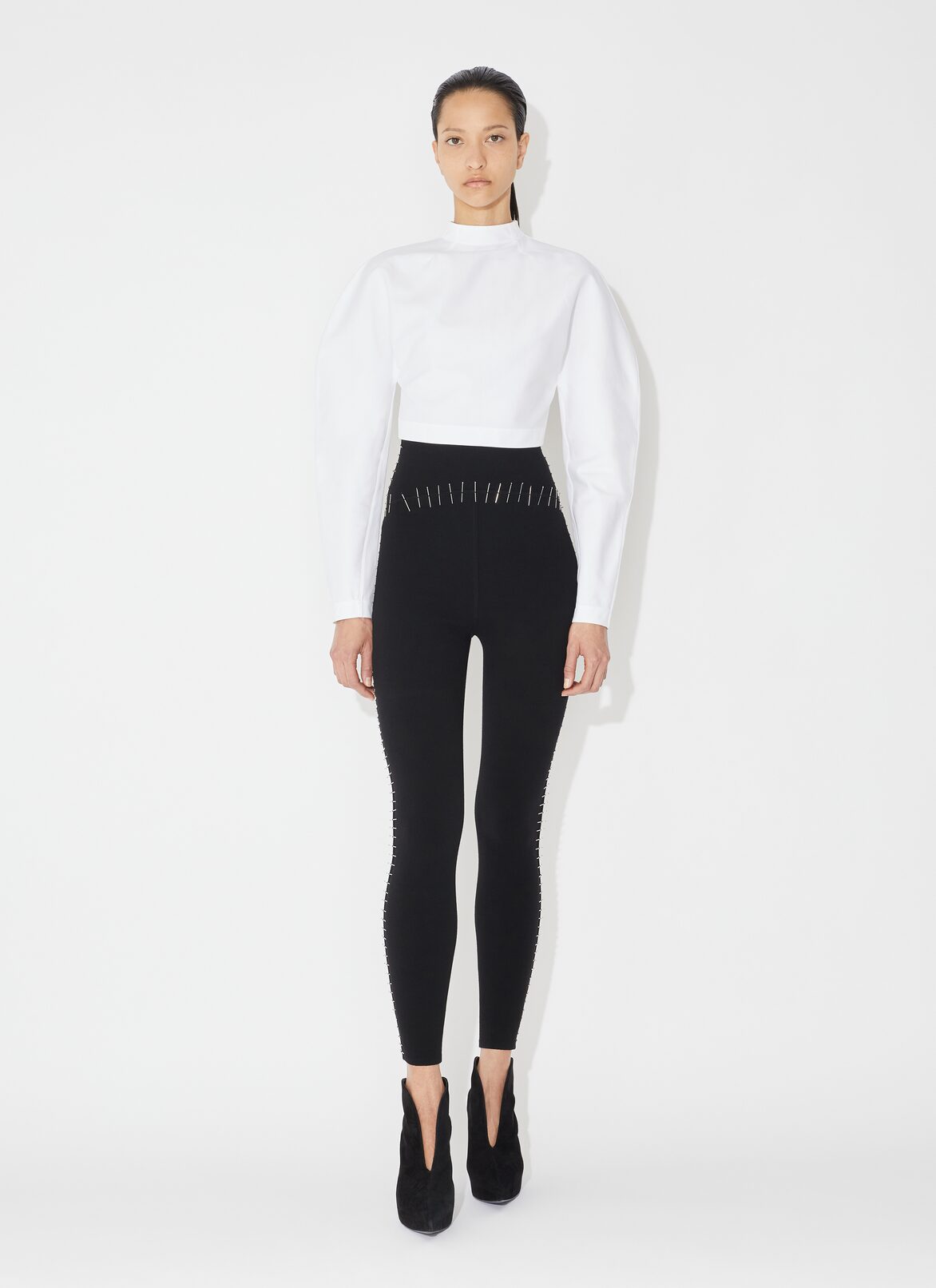 Cropped poplin top ALAÏA WHITE CROPPED POPLIN TOP
